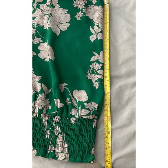 Sienna Sky Green Floral Top – Smocked Neck, Sleeveless, Loose Fit Blouse Size M - Picture 9 of 9